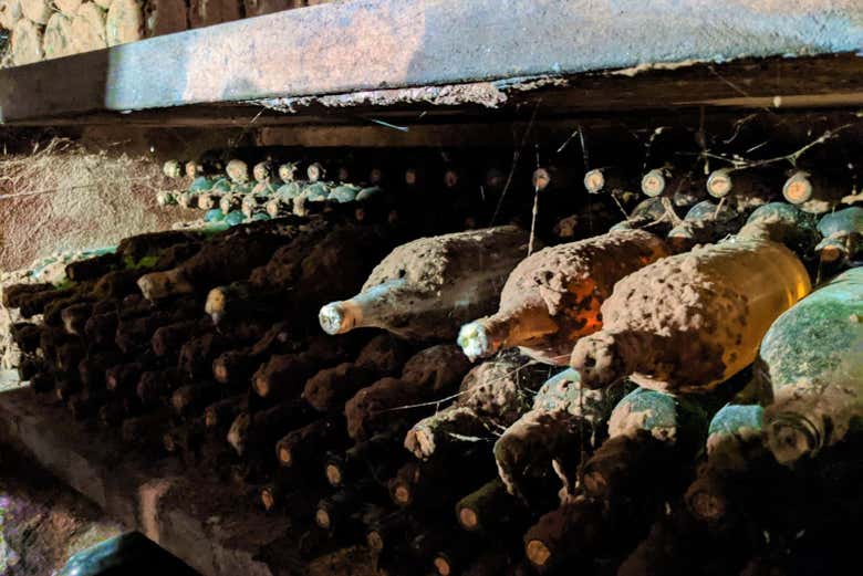 Contemplez des bouteilles de vin antiques 